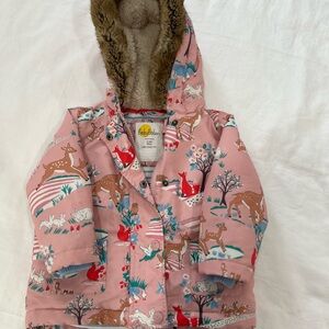 Mini Boden Pink Animal Print Kids Jacket